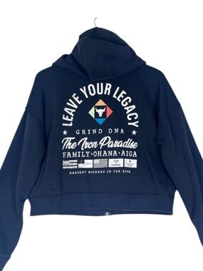 Under Armour Project Rock Full Zip Hoodie Womens XL Black Iron Paradise Graphic